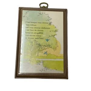 Rust Craft Wall Hanging Plaque French Khalil Gibran Giving Quote Canada Vintage